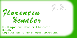 florentin wendler business card